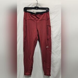 REI Burgundy RED Leggings with Functional Pockets